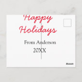 Happy holidays red black love family name yearChri ポストカード (裏面)