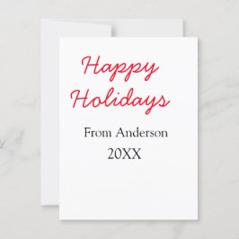 Happy holidays red black love family name yearChri ポストカード