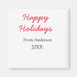 Happy holidays red black love family name yearChri マグネット