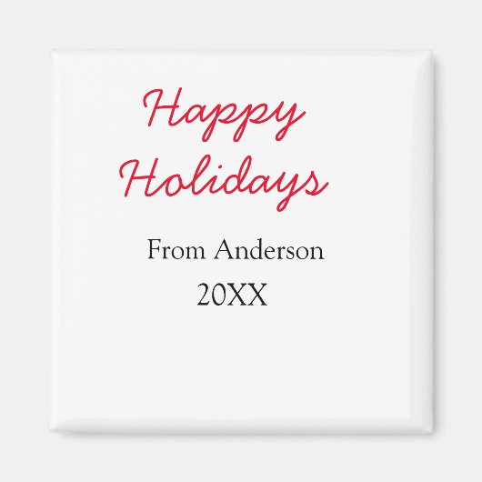 Happy holidays red black love family name yearChri マグネット (正面)