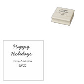 Happy holidays red black love family name yearChri ラバースタンプ (押印)