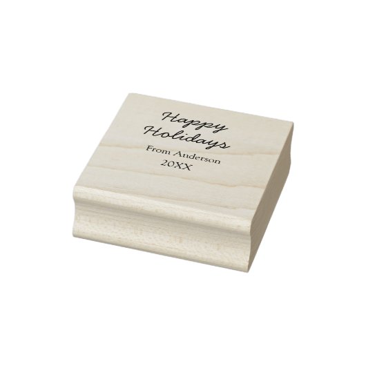 Happy holidays red black love family name yearChri ラバースタンプ (スタンプ)