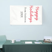 Happy holidays red black love family name yearChri 横断幕 (トレードショー)