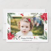 Happy Holidays Red Green Botanicals Photo Collage シーズンカード (正面)