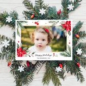 Happy Holidays Red Green Botanicals Photo Collage シーズンカード