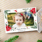 Happy Holidays Red Green Botanicals Photo Collage シーズンカード