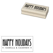 Happy Holidays retro font custom name ラバースタンプ (押印)