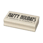 Happy Holidays retro font custom name ラバースタンプ (スタンプ)