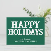 Happy Holidays Retro Green Business Corporate シーズンカード (スタンド正面)