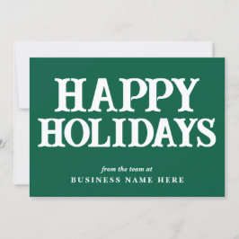 Happy Holidays Retro Green Business Corporate シーズンカード