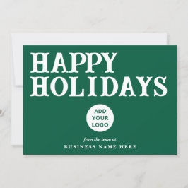 Happy Holidays Retro Green Business Logo シーズンカード