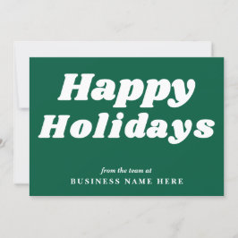 Happy Holidays Retro Groovy Green Business シーズンカード