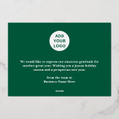 Happy Holidays Retro groovy Green Gold Business 箔シーズンカード (裏面)