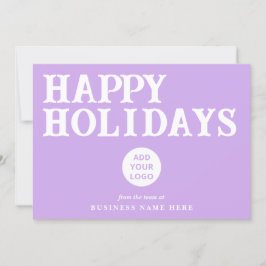 Happy Holidays Retro Lavender Business Logo シーズンカード