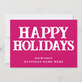 Happy Holidays Retro Magenta Business Corporate シーズンカード
