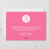 Happy Holidays Retro Pink Business Logo シーズンカード (裏面)