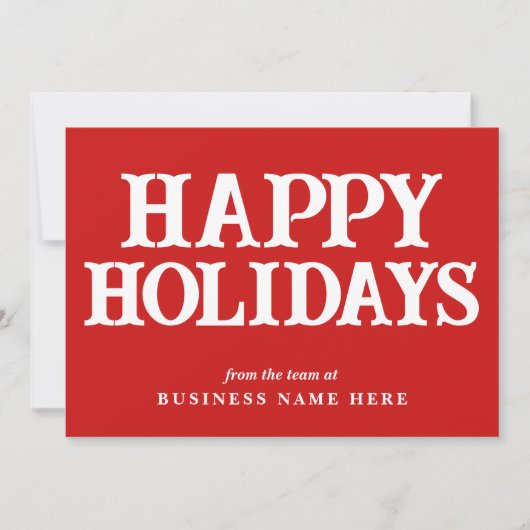 Happy Holidays Retro Red Business Corporate シーズンカード (正面)