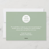 Happy Holidays Retro Sage Green Business Corporate シーズンカード (裏面)