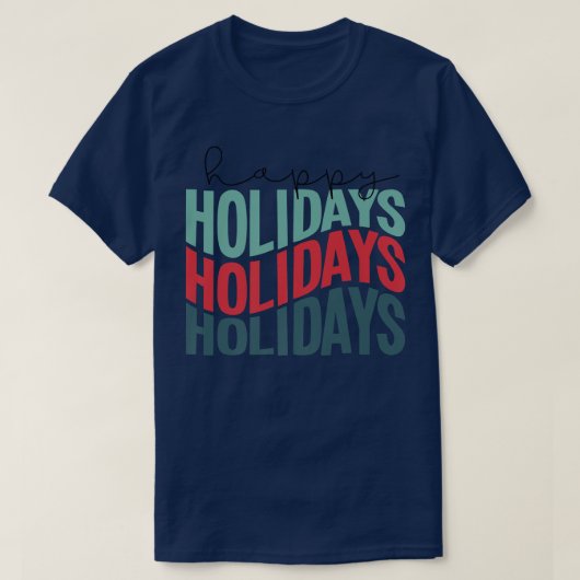 Happy Holidays Retro  Tシャツ (デザイン正面)