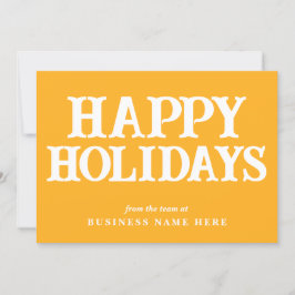 Happy Holidays Retro Yellow Business Corporate シーズンカード