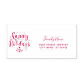 Happy Holidays Return Address Self-inking Stamp セルフインキングスタンプ (デザイン)