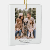 Happy Holidays Rustic Minimalist Family Photo セラミックオーナメント (右)