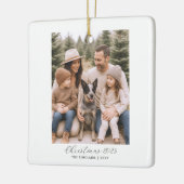 Happy Holidays Rustic Minimalist Family Photo セラミックオーナメント (左)