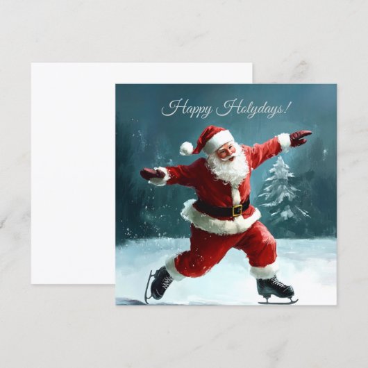 Happy Holidays Santa Claus card. (正面/裏面)