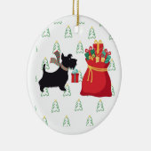 Happy Holidays-Schnauzer Christmas Ornament セラミックオーナメント (右)