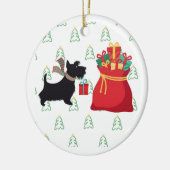 Happy Holidays-Schnauzer Christmas Ornament セラミックオーナメント (左)
