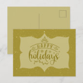 Happy Holidays Script ポストカード (正面/裏面)