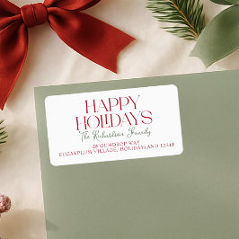Happy Holidays Script Return Address ラベル