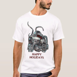 Happy Holidays. Skull pile and tentacles Tシャツ