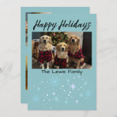 Happy Holidays Snowflake Photo Card シーズンカード (正面/裏面)