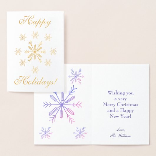 Happy Holidays Snowflakes 箔カード (ディスプレー)