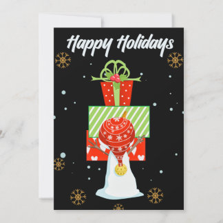 Happy Holidays Snowman Gifts Winter Greeting Card シーズンカード