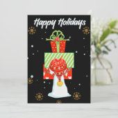 Happy Holidays Snowman Gifts Winter Greeting Card シーズンカード (スタンド正面)