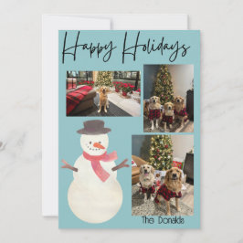 Happy Holidays Snowman Photo Card シーズンカード