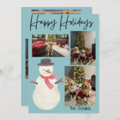 Happy Holidays Snowman Photo Card シーズンカード (正面/裏面)