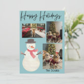 Happy Holidays Snowman Photo Card シーズンカード (スタンド正面)