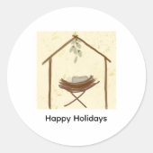 Happy Holidays Sticker ラウンドシール (正面)