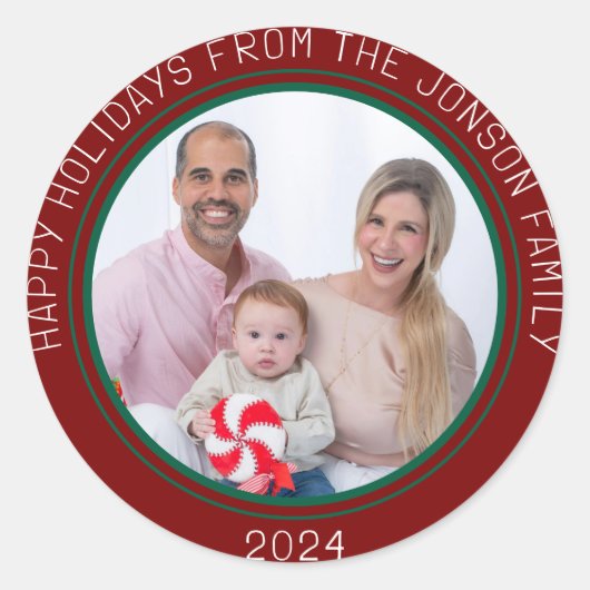 Happy Holidays Sticker - Festive Holiday ラウンドシール (正面)