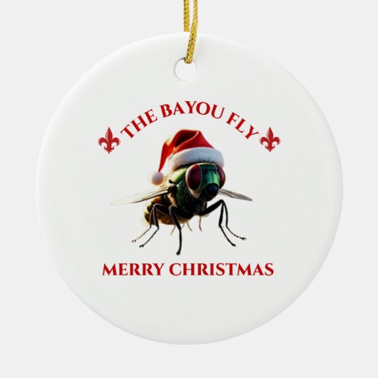 Happy Holidays The Bayou Fly セラミックオーナメント (正面)