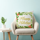 'Happy Holidays' Throw Pillow クッション (椅子)