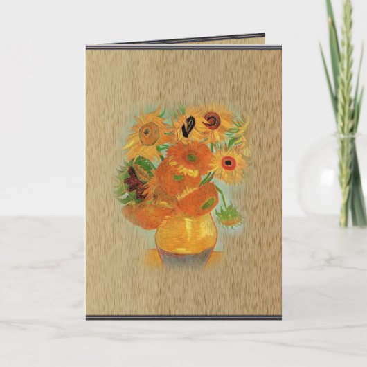 Happy holidays Vase with twelve Sunflowers シーズンカード (正面)
