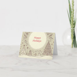 Happy Holidays vintage style シーズンカード