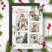 Happy Holidays Watercolor Holly Botanical 5 Photo