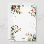 Happy Holidays Watercolor Holly Botanical 5 Photo シーズンカード (裏面)