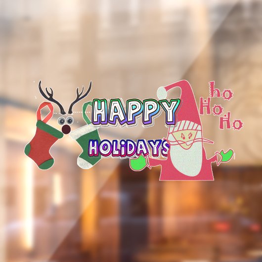 Happy Holidays We Thanks Thank You HoHo ウィンドウサイン (シート2)