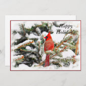 Happy Holidays Winter Wildlife Christmas Card シーズンカード (正面/裏面)